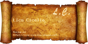 Lics Cicelle névjegykártya